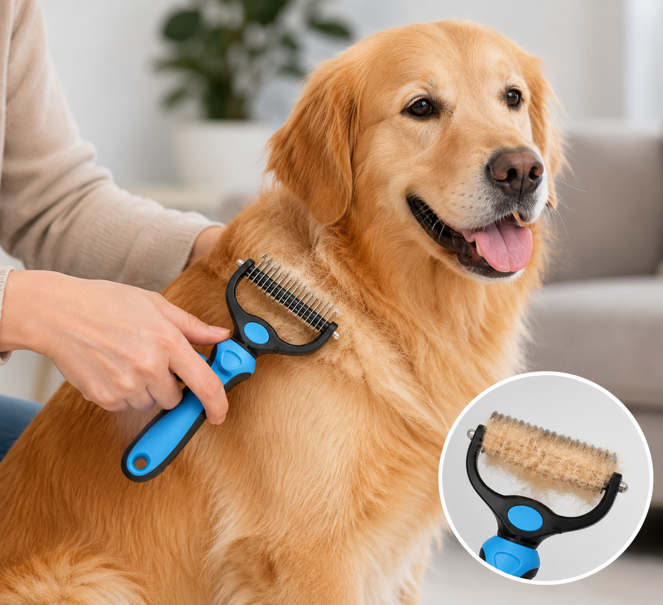 Multi-Purpose Pet Hair Removal Comb for Dogs, Cats & Sofas